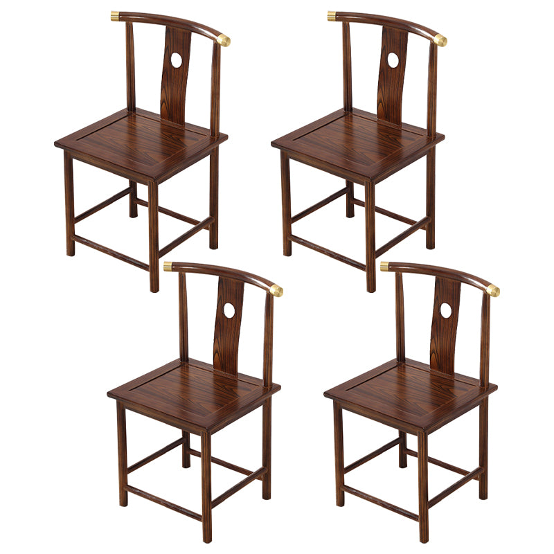 Traditional Style Arm Chair Solid Wood Slat Back Dining Chair for Home