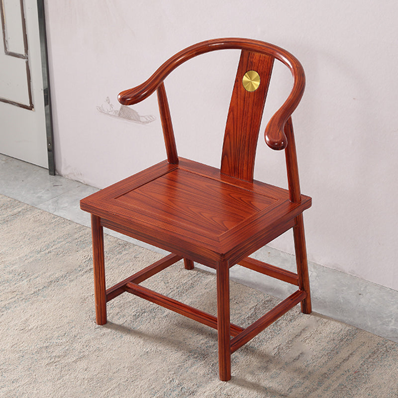 Traditional Style Arm Chair Solid Wood Slat Back Dining Chair for Home