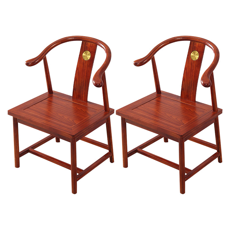 Traditional Style Arm Chair Solid Wood Slat Back Dining Chair for Home