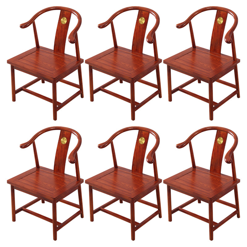 Traditional Style Arm Chair Solid Wood Slat Back Dining Chair for Home