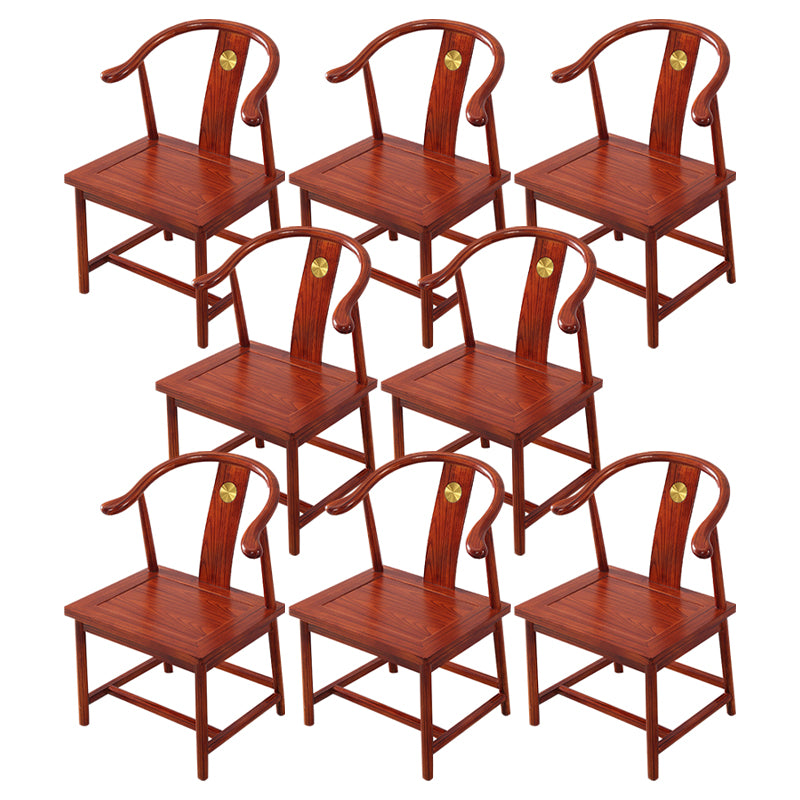 Traditional Style Arm Chair Solid Wood Slat Back Dining Chair for Home
