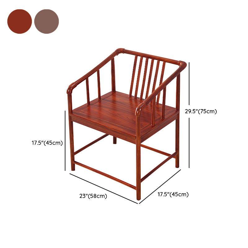 Traditional Style Arm Chair Solid Wood Slat Back Dining Chair for Home