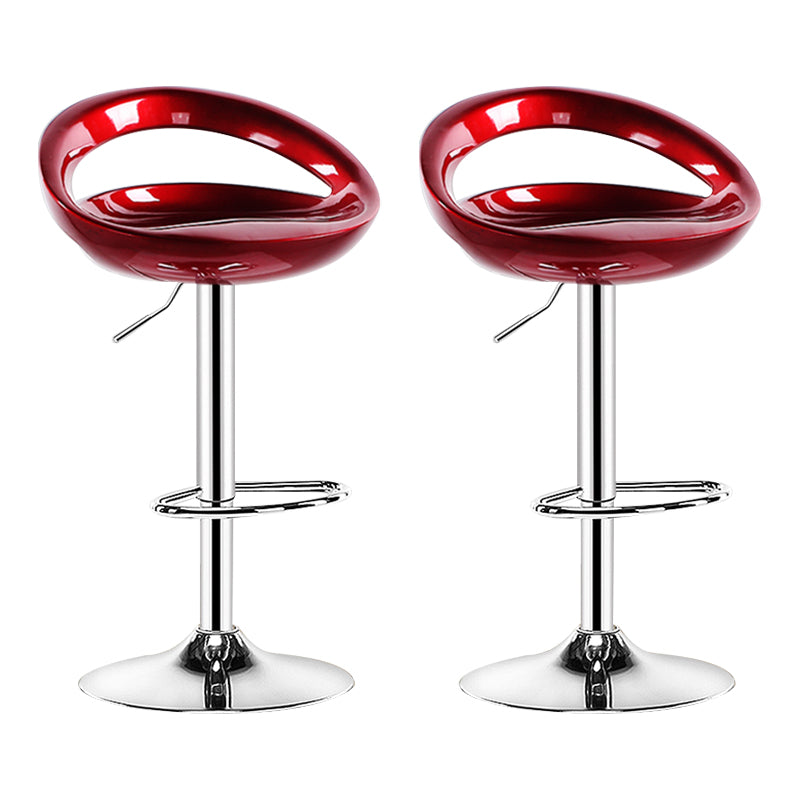 Plastic Adjustable Height Swivel Low Back Bar Stool with Footrest