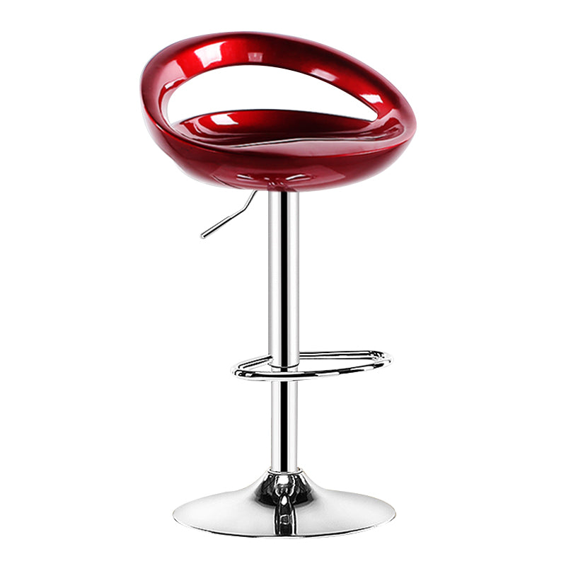 Plastic Adjustable Height Swivel Low Back Bar Stool with Footrest