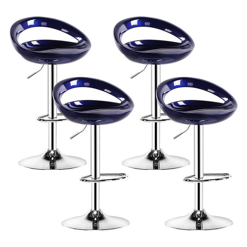 Plastic Adjustable Height Swivel Low Back Bar Stool with Footrest