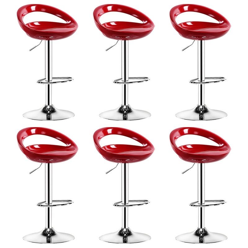 Plastic Adjustable Height Swivel Low Back Bar Stool with Footrest