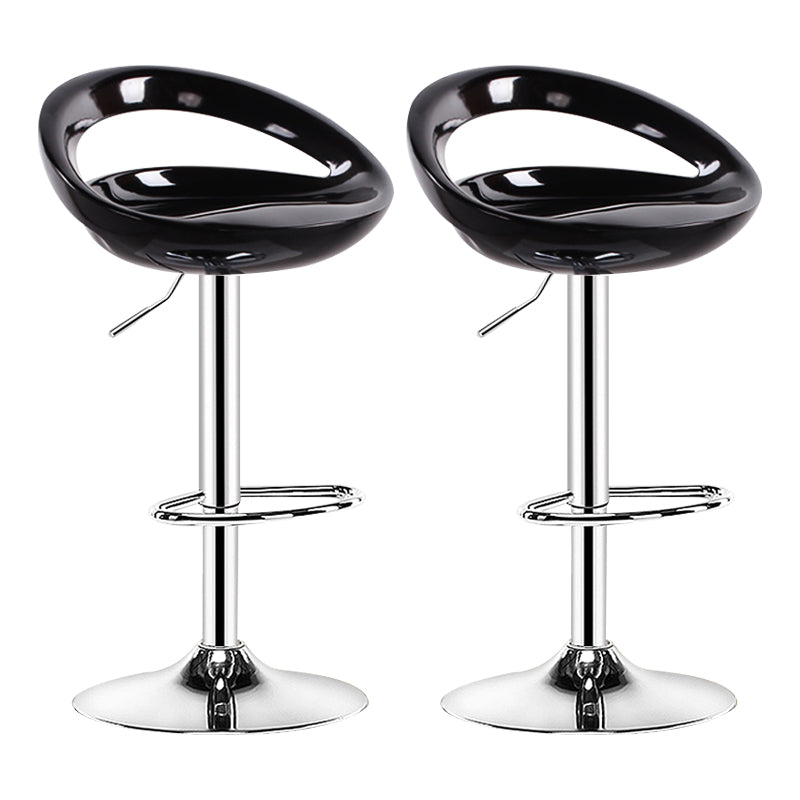 Plastic Adjustable Height Swivel Low Back Bar Stool with Footrest