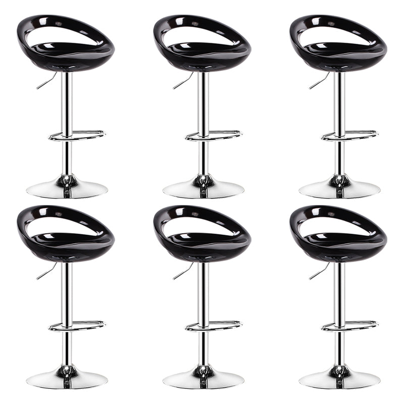 Plastic Adjustable Height Swivel Low Back Bar Stool with Footrest