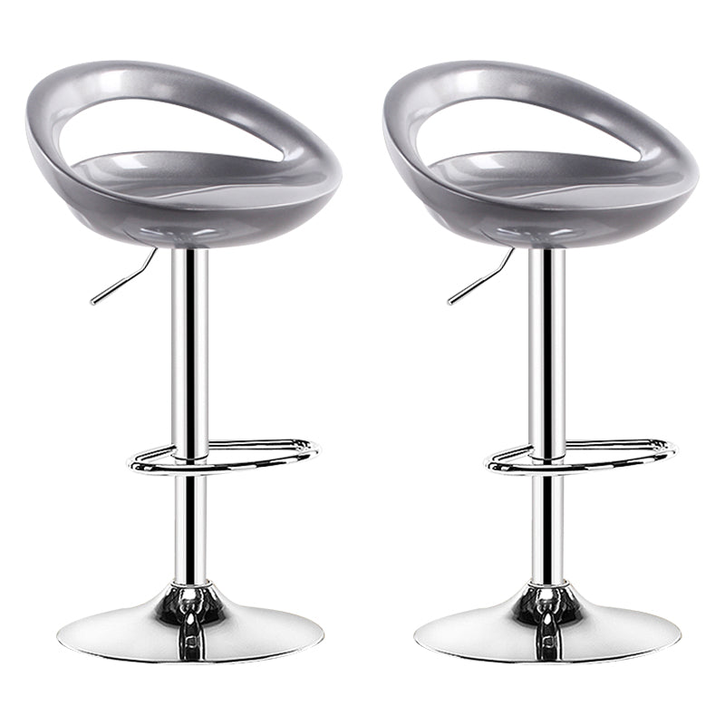 Plastic Adjustable Height Swivel Low Back Bar Stool with Footrest