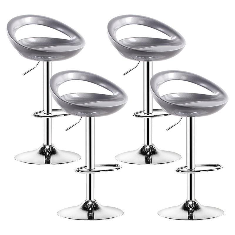 Plastic Adjustable Height Swivel Low Back Bar Stool with Footrest