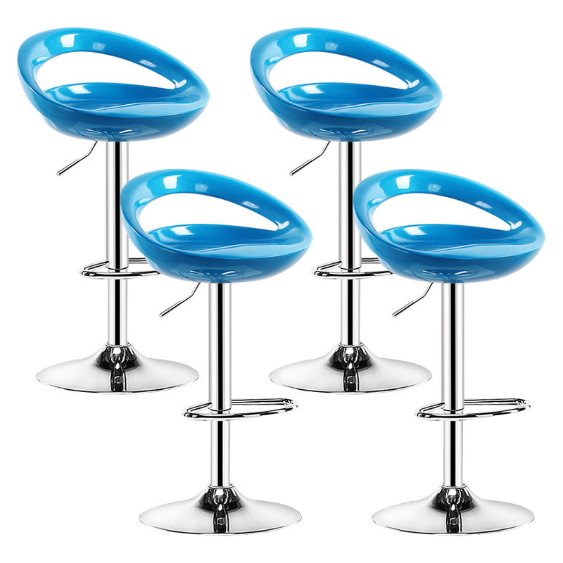 Plastic Adjustable Height Swivel Low Back Bar Stool with Footrest