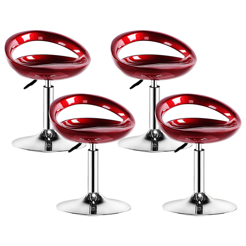 Plastic Adjustable Height Swivel Low Back Bar Stool with Footrest