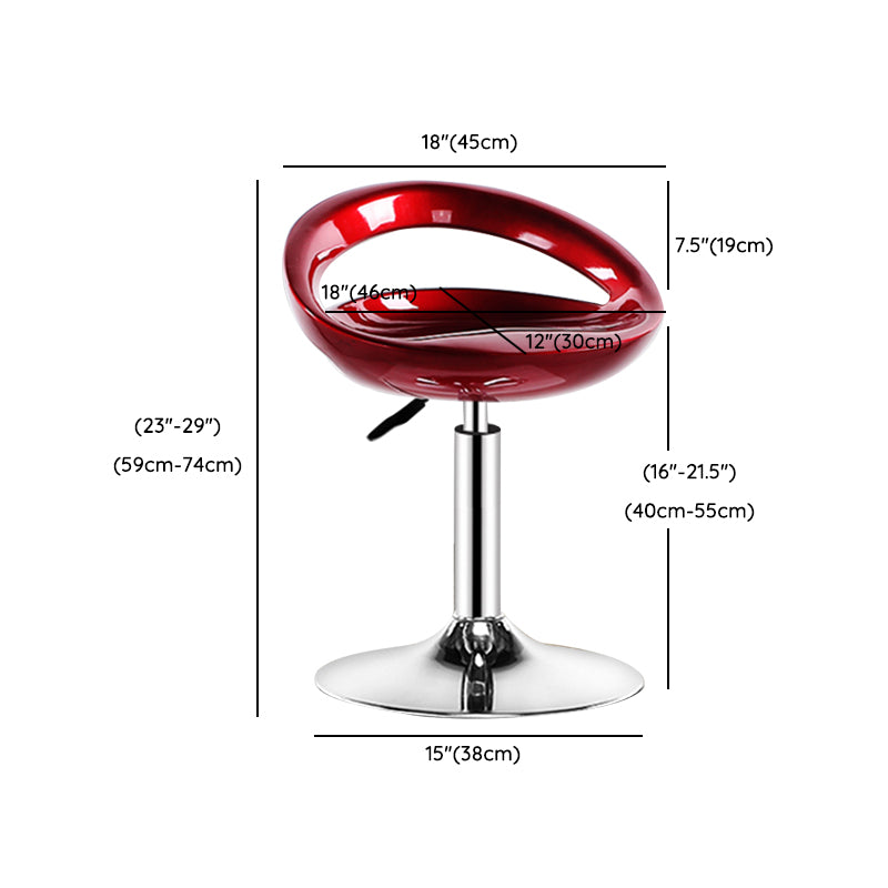 Plastic Adjustable Height Swivel Low Back Bar Stool with Footrest