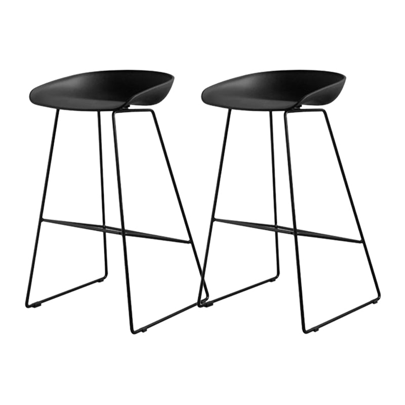 Industrial Indoor Armless Footrest Bar Stool with Metal Legs