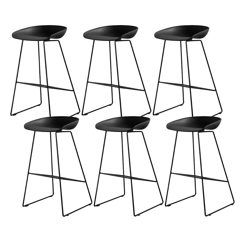 Industrial Indoor Armless Footrest Bar Stool with Metal Legs