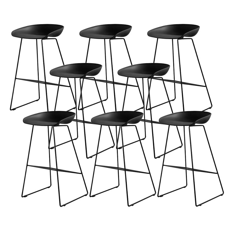 Industrial Indoor Armless Footrest Bar Stool with Metal Legs