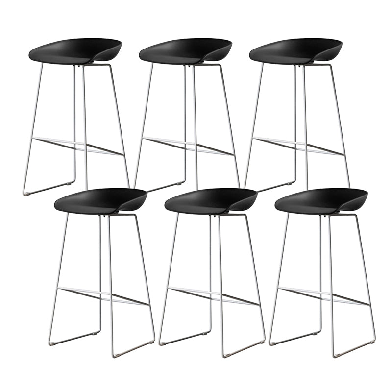 Industrial Indoor Armless Footrest Bar Stool with Metal Legs