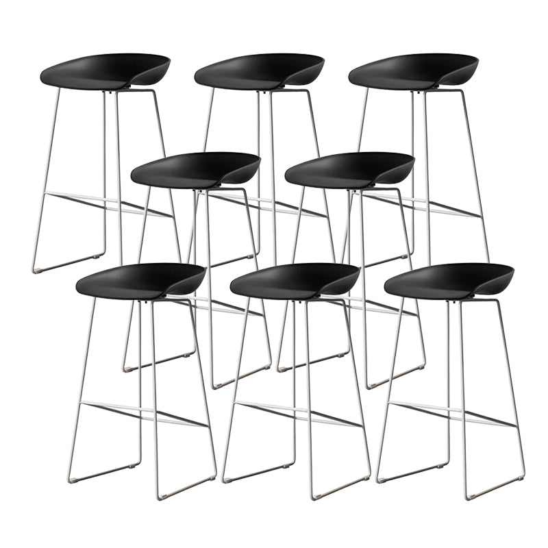 Industrial Indoor Armless Footrest Bar Stool with Metal Legs