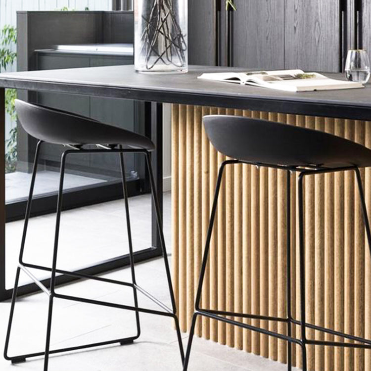 Industrial Indoor Armless Footrest Bar Stool with Metal Legs