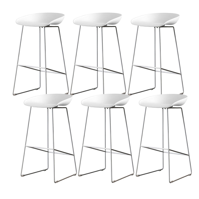 Industrial Indoor Armless Footrest Bar Stool with Metal Legs