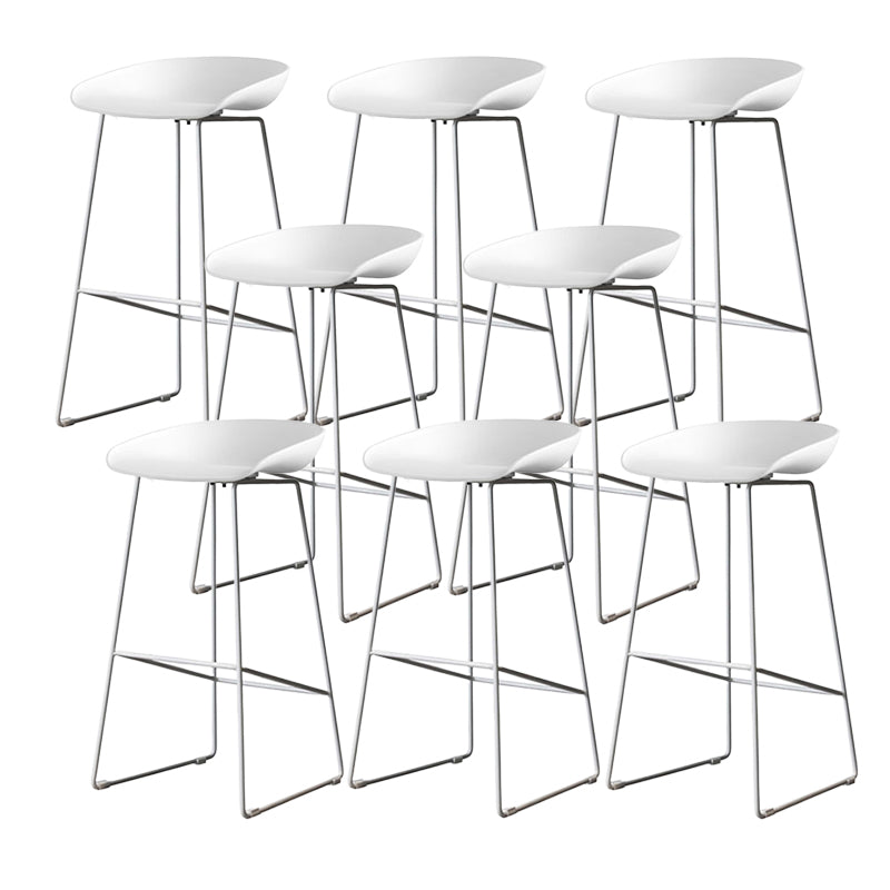 Industrial Indoor Armless Footrest Bar Stool with Metal Legs