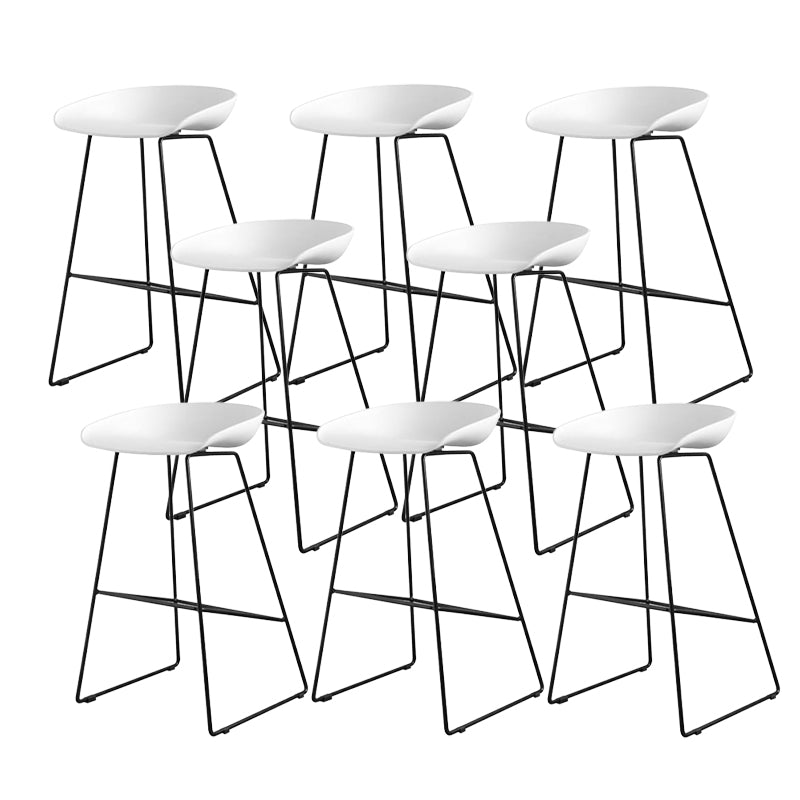 Industrial Indoor Armless Footrest Bar Stool with Metal Legs