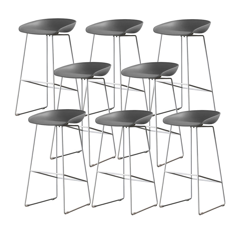 Industrial Indoor Armless Footrest Bar Stool with Metal Legs