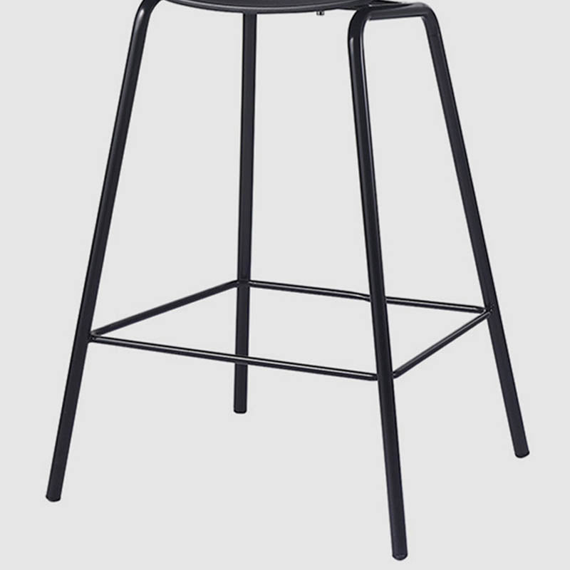 Contemporary Bucket Low Back Plastic Bar Stools with Metal Base