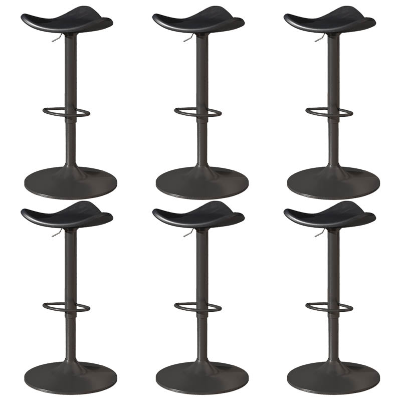 Saddle Seat Adjustable Height Swivel Armless Bar Stool with Footrest