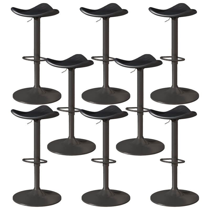 Saddle Seat Adjustable Height Swivel Armless Bar Stool with Footrest