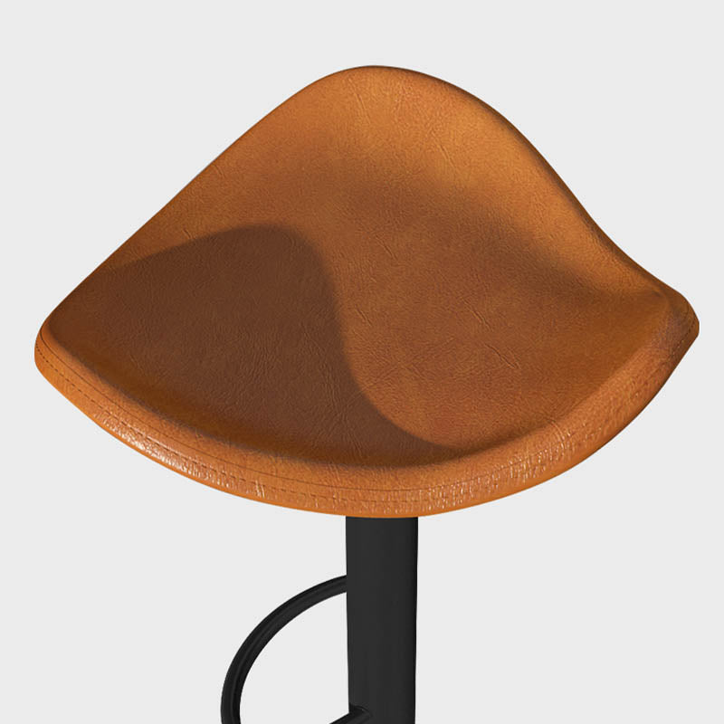 Saddle Seat Adjustable Height Swivel Armless Bar Stool with Footrest