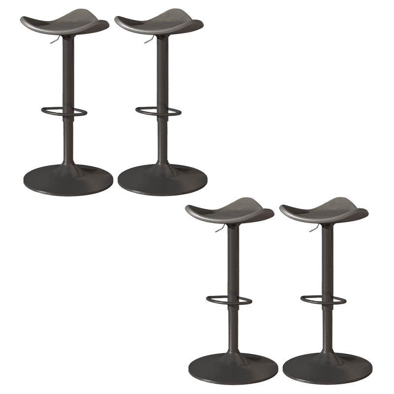 Saddle Seat Adjustable Height Swivel Armless Bar Stool with Footrest