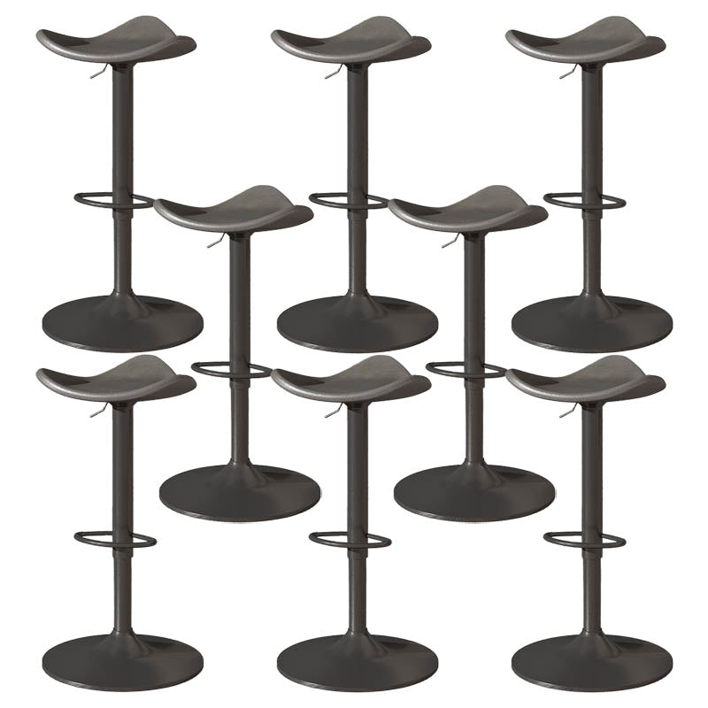 Saddle Seat Adjustable Height Swivel Armless Bar Stool with Footrest