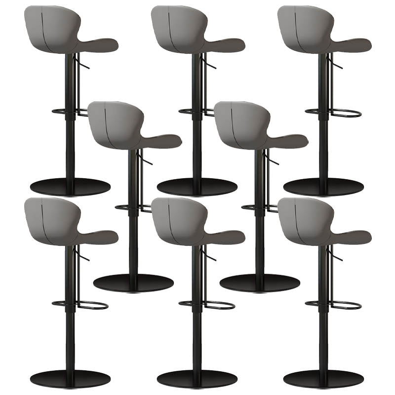 Contemporary Style Adjustable Backrest Counter Stool with Leather Cushion