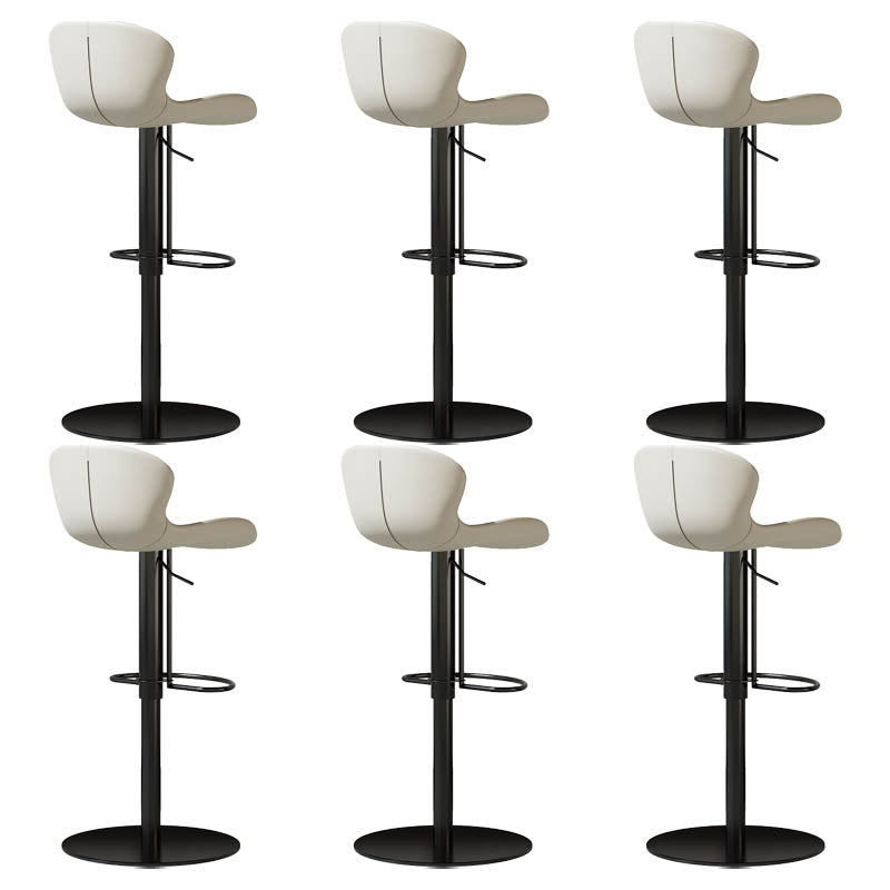 Contemporary Style Adjustable Backrest Counter Stool with Leather Cushion