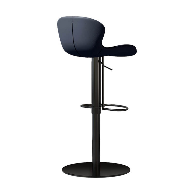 Contemporary Style Adjustable Backrest Counter Stool with Leather Cushion