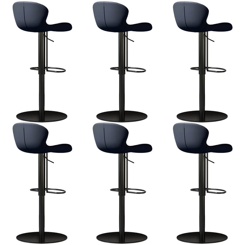 Contemporary Style Adjustable Backrest Counter Stool with Leather Cushion