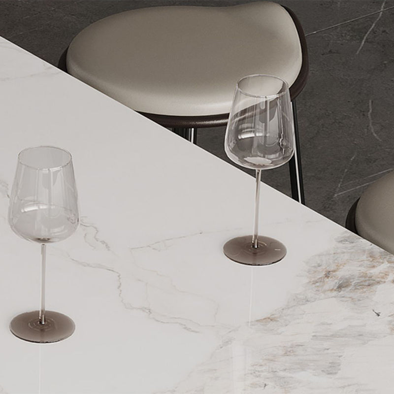 1/5 Pieces Modern Rectangle Sintered Stone Top Counter Table with High Stools