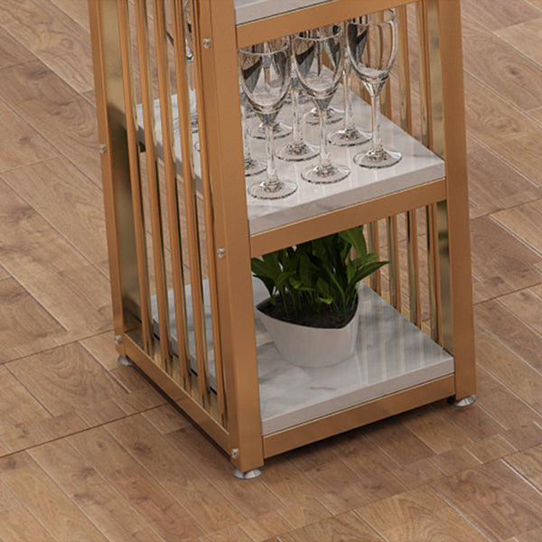 1/3 Glam Metal White and Gold Bar Stool and Table Set for Dining Room