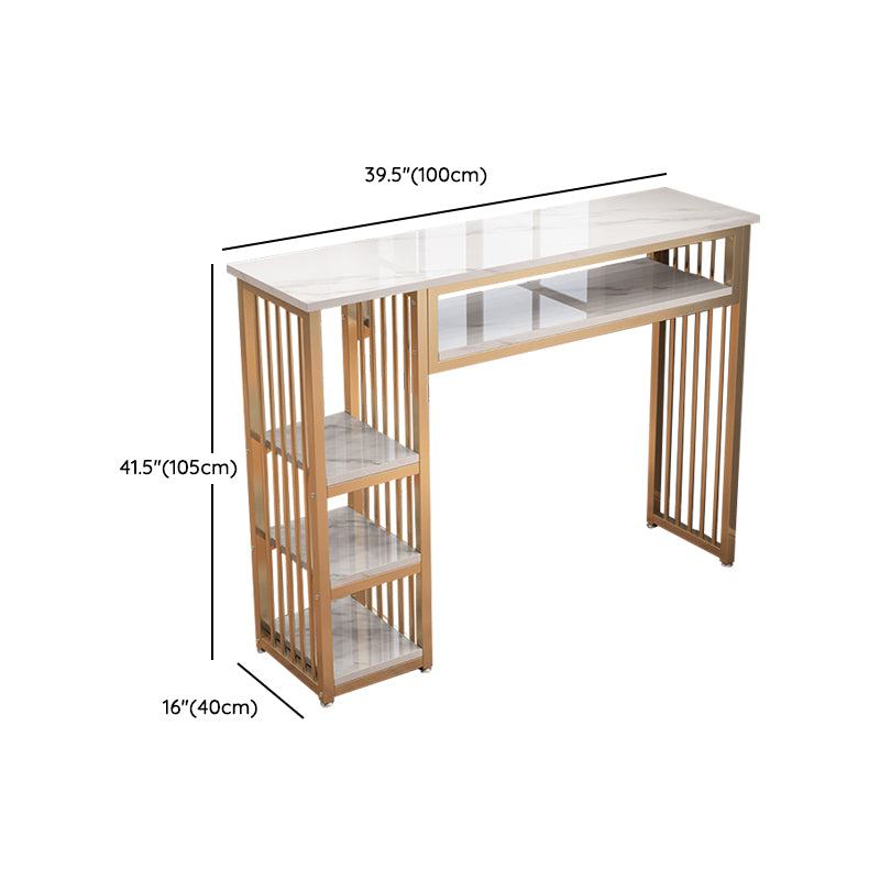 1/3 Glam Metal White and Gold Bar Stool and Table Set for Dining Room
