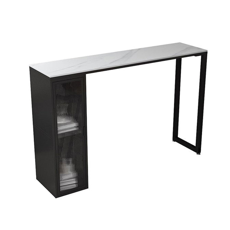 1/5 Pieces Modern Rectangle Sintered Stone Counter Table with High Stools