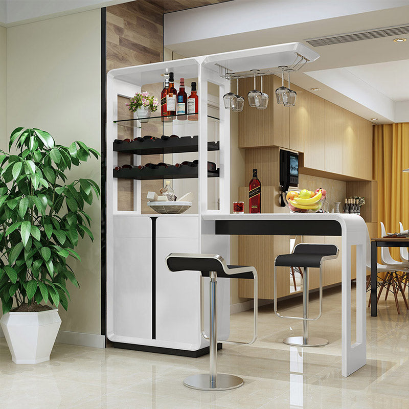 1/2/3 Bar Stool and Table Set in Black and White for Dining Room