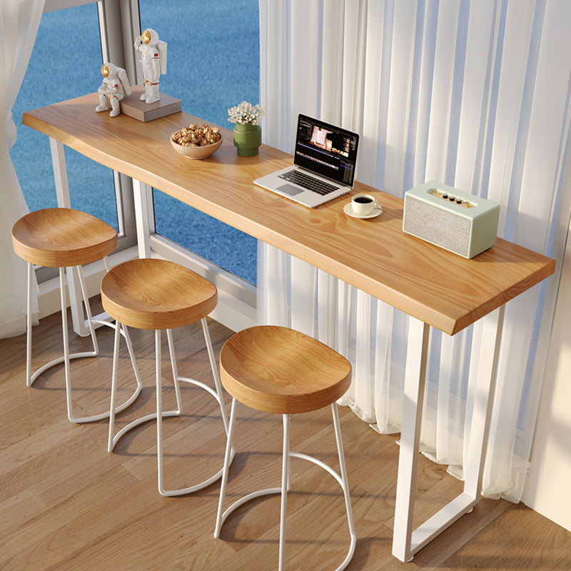 Contemporary Solid Wood Rectangle Bar Wine Table for Living Room