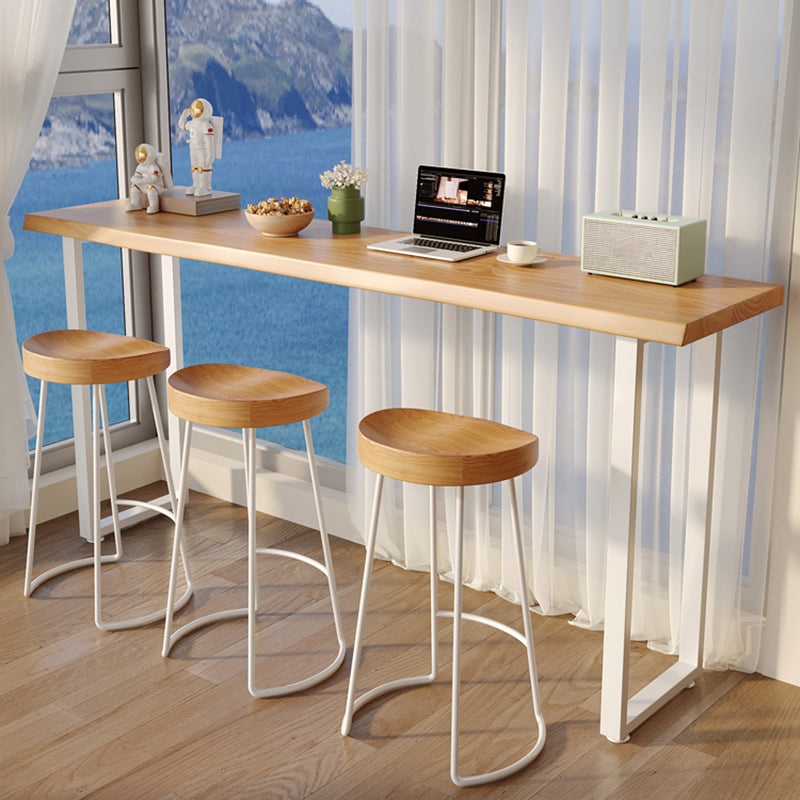 Contemporary Solid Wood Rectangle Bar Wine Table for Living Room