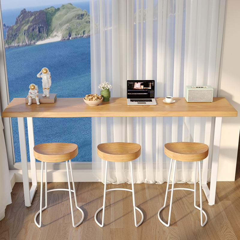 Contemporary Solid Wood Rectangle Bar Wine Table for Living Room