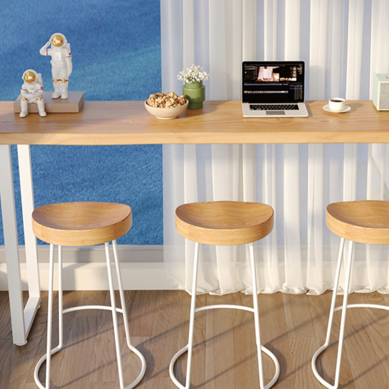 Contemporary Solid Wood Rectangle Bar Wine Table for Living Room