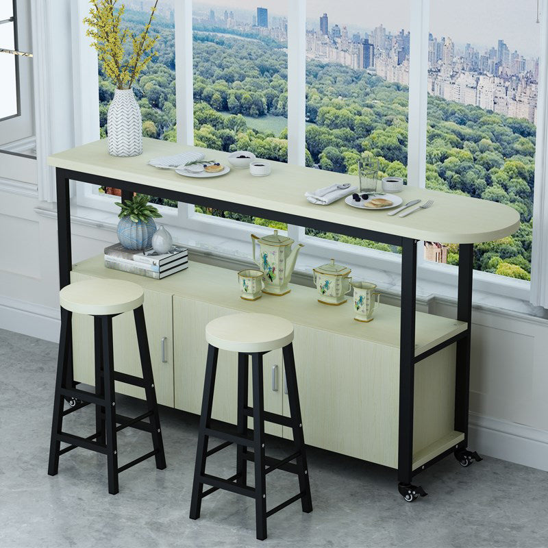 Modem & Contemporary Wood Specialty Bar Wine Table for Living Room