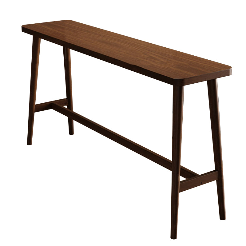 Contemporary Style Rectangle Solid Wood Bar Stool Table for Living Room
