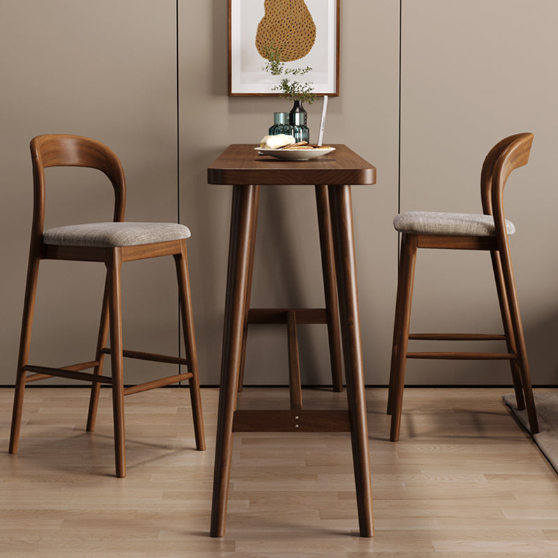 Contemporary Style Rectangle Solid Wood Bar Stool Table for Living Room