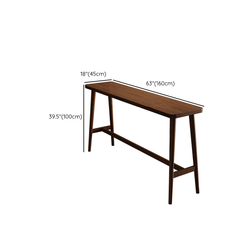 Contemporary Style Rectangle Solid Wood Bar Stool Table for Living Room